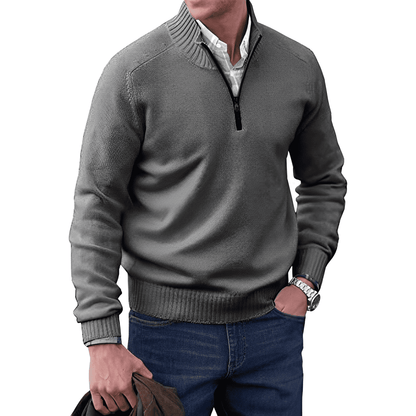 Men's Half Zip Sweater - Modern Sporty Style