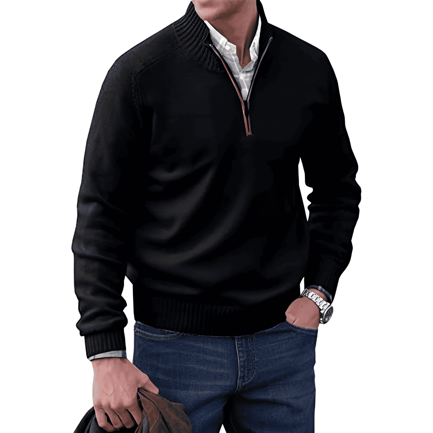 Men's Half-Zip Sweater for Sporty Style and Comfort