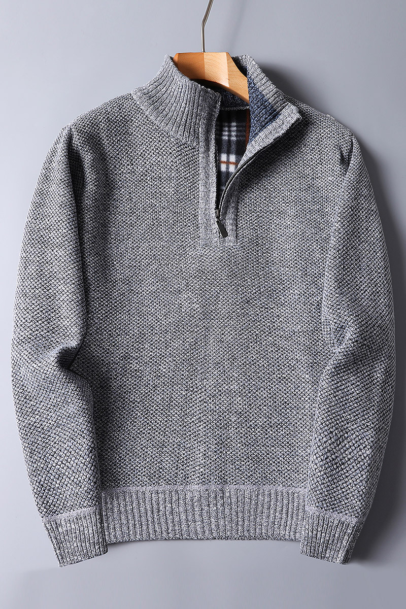 Men's Half Zip Sweater in Stylish Knit Fabric