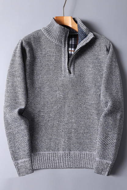 Men's Half Zip Sweater in Stylish Knit Fabric