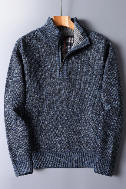 Men's Half Zip Sweater in Stylish Knit Fabric