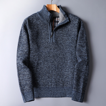 Men's Half Zip Sweater in Stylish Knit Fabric