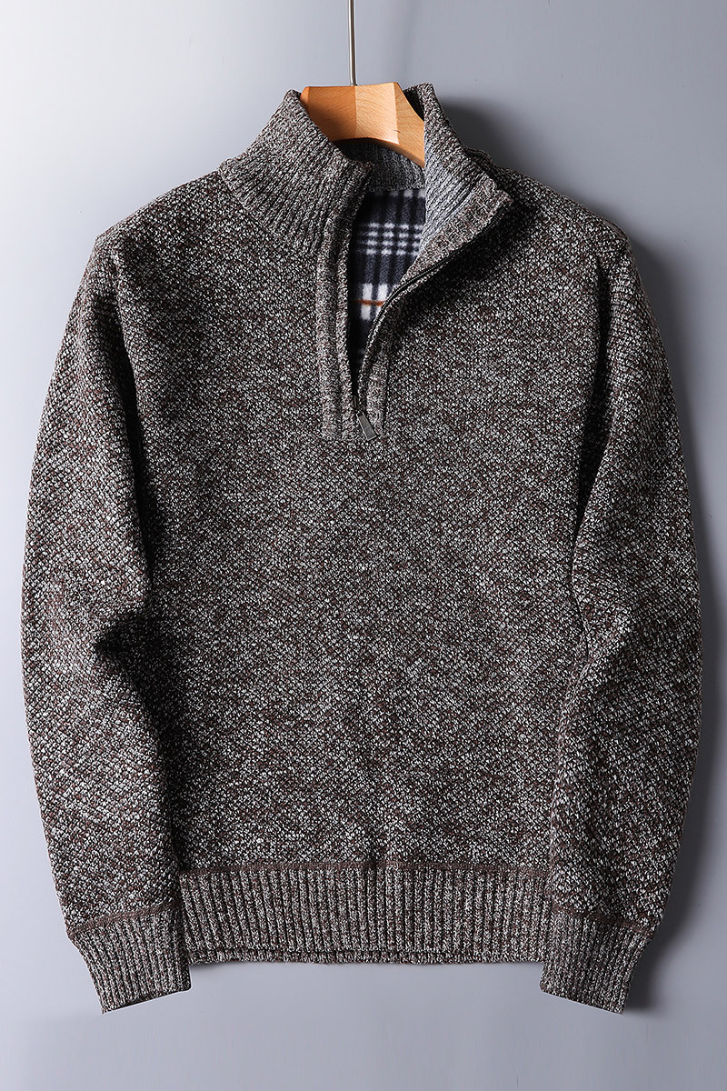 Men's Half Zip Sweater in Stylish Knit Fabric