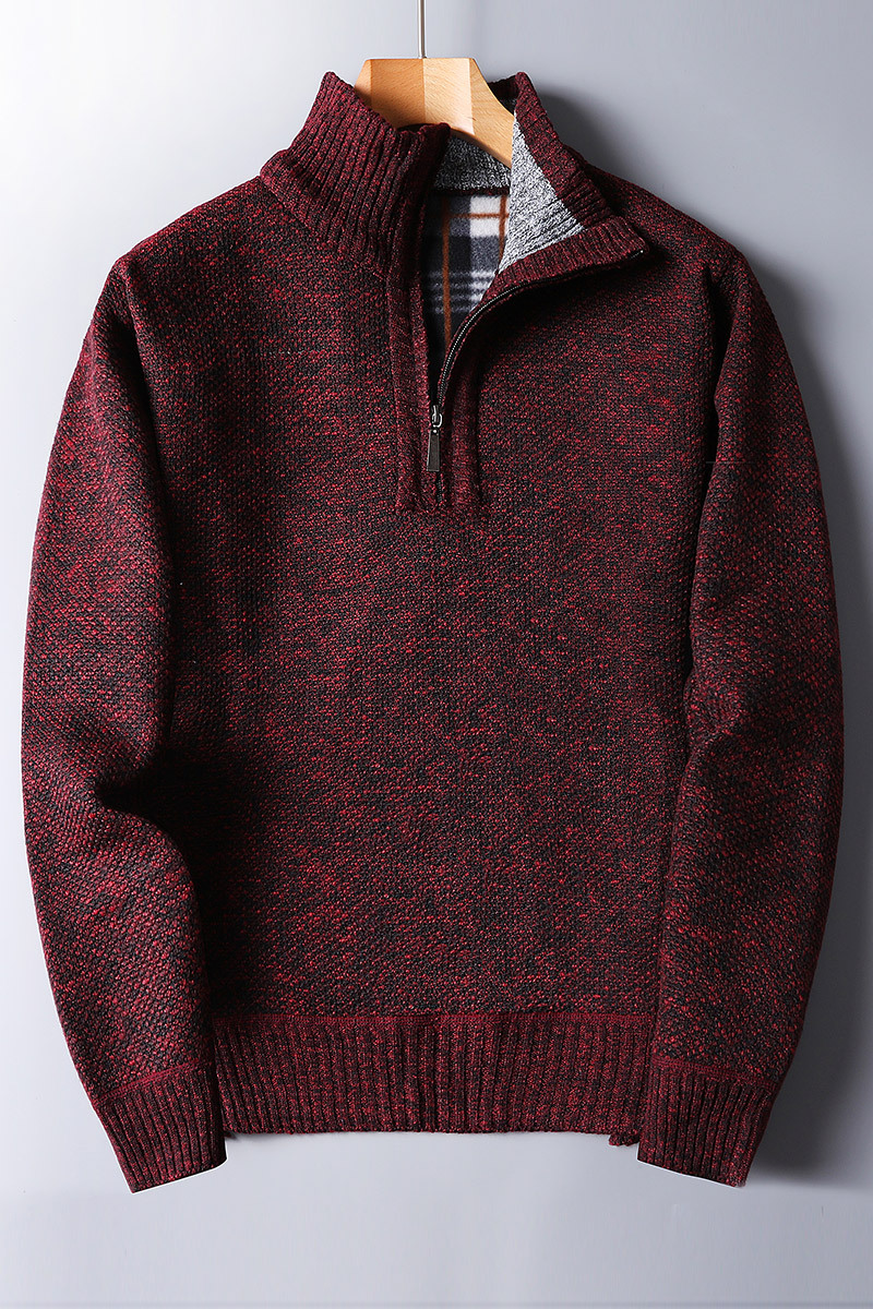 Men's Half Zip Sweater in Stylish Knit Fabric