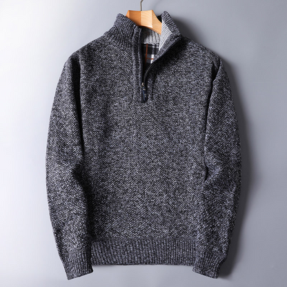 Men's Half Zip Sweater in Stylish Knit Fabric