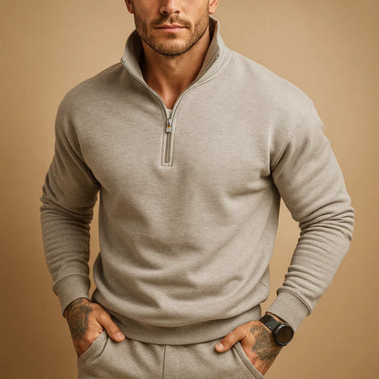 Men's Half Zip Sweater with Modern Design