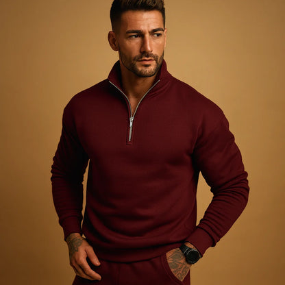 Men's Half Zip Sweater with Modern Design