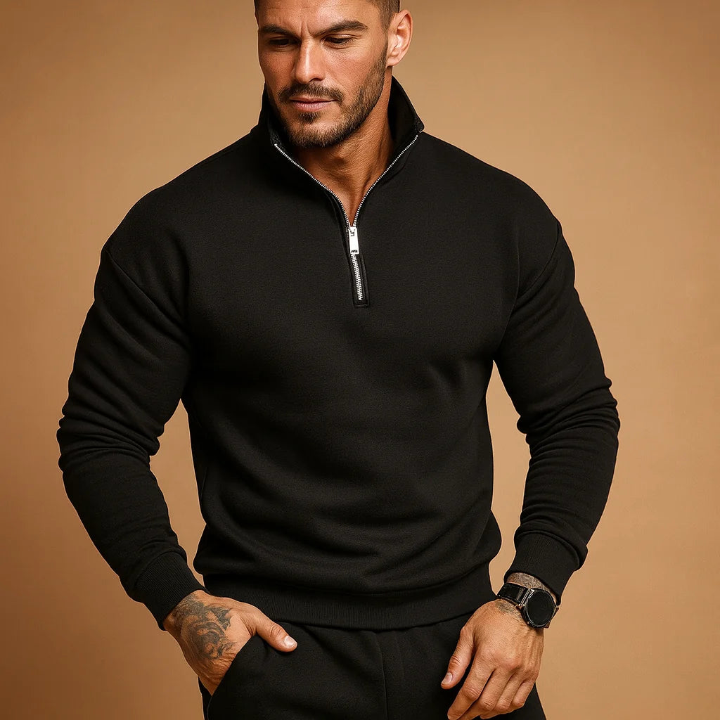 Men's Half Zip Sweater with Modern Design