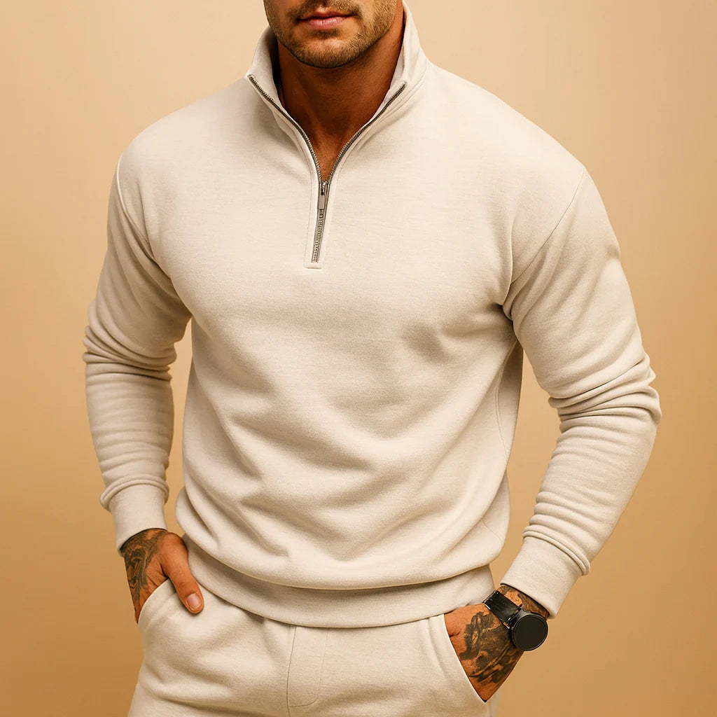 Men's Half Zip Sweater with Modern Design