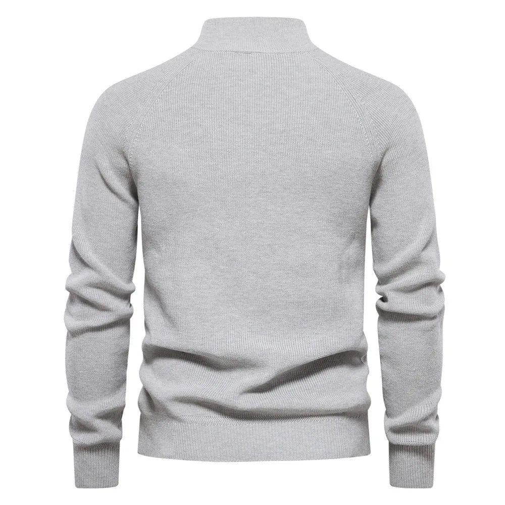 Men's Half-Zip Sweater with Standing Collar