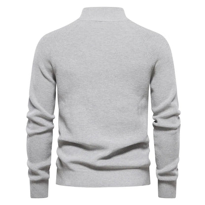 Men's Half-Zip Sweater with Standing Collar