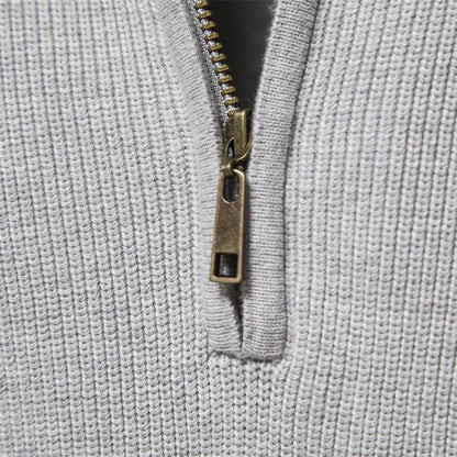 Men's Half-Zip Sweater with Standing Collar