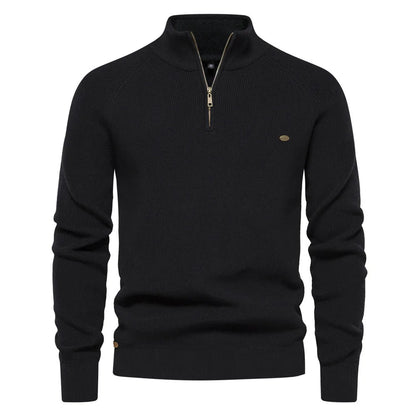 Men's Half-Zip Sweater with Standing Collar