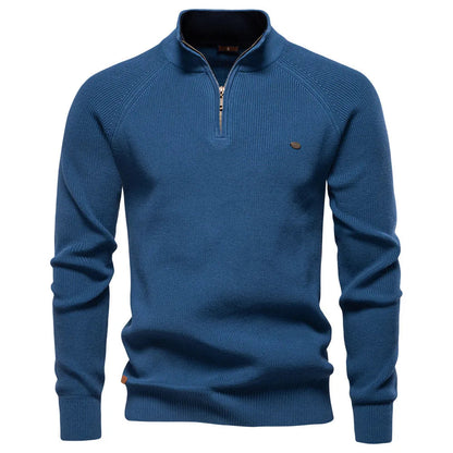 Men's Half-Zip Sweater with Standing Collar