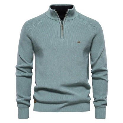 Men's Half-Zip Sweater with Standing Collar