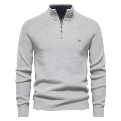 Men's Half-Zip Sweater with Standing Collar