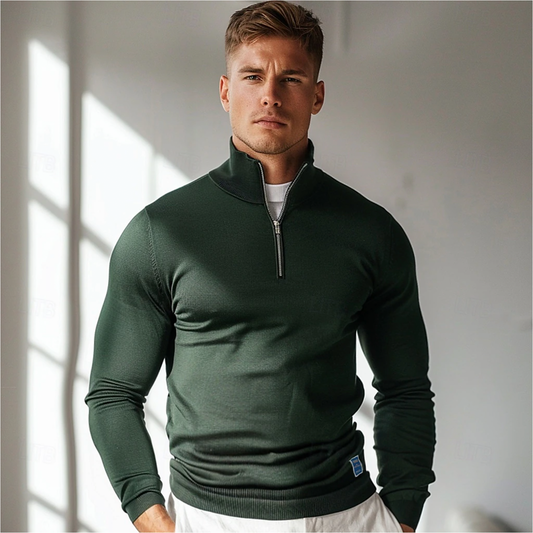 Men's Half-Zip Sweater with Unique Design and Comfort