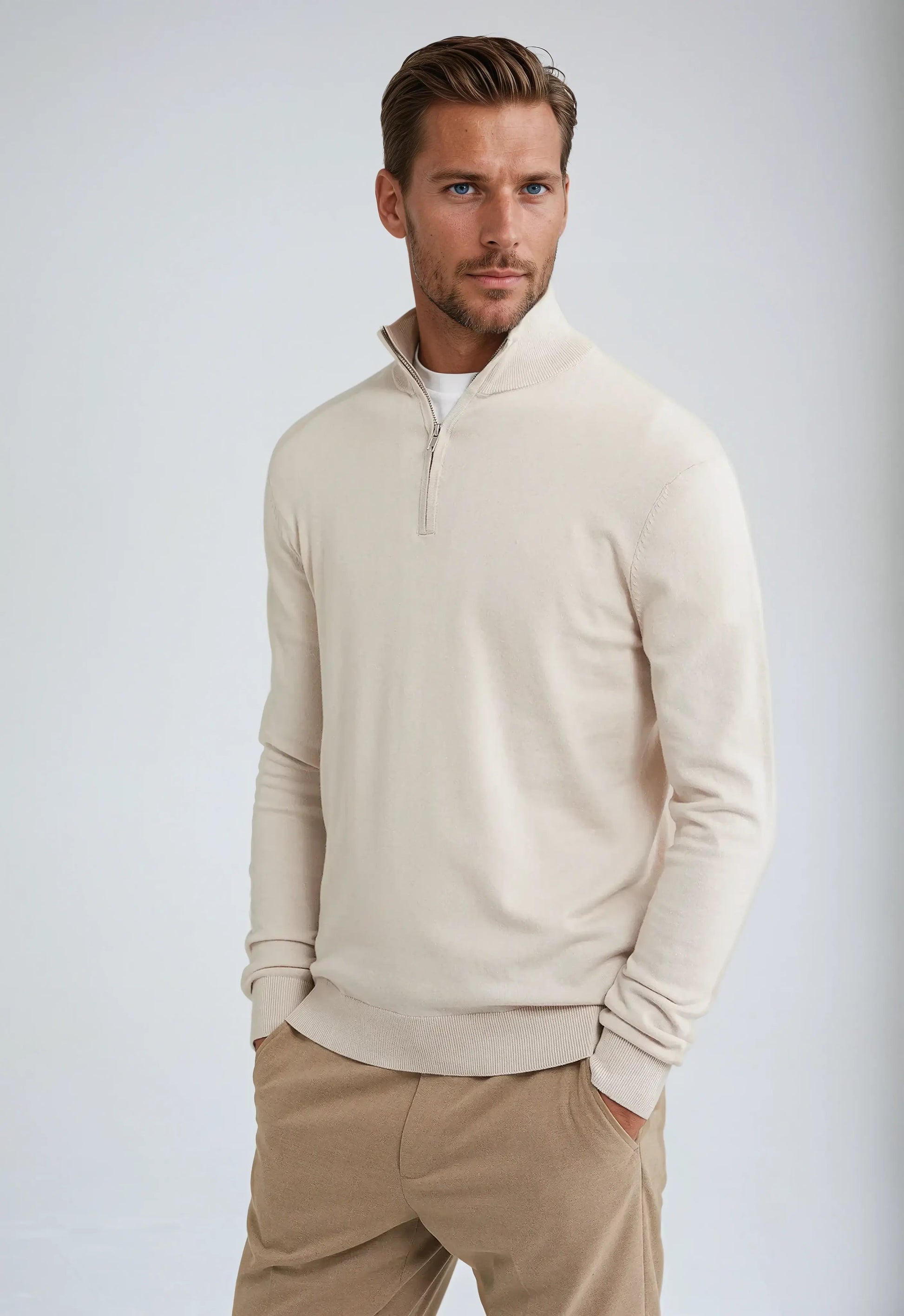 Men's Half-Zip Sweatshirt - Casual Fit Pullover Sweatshirt