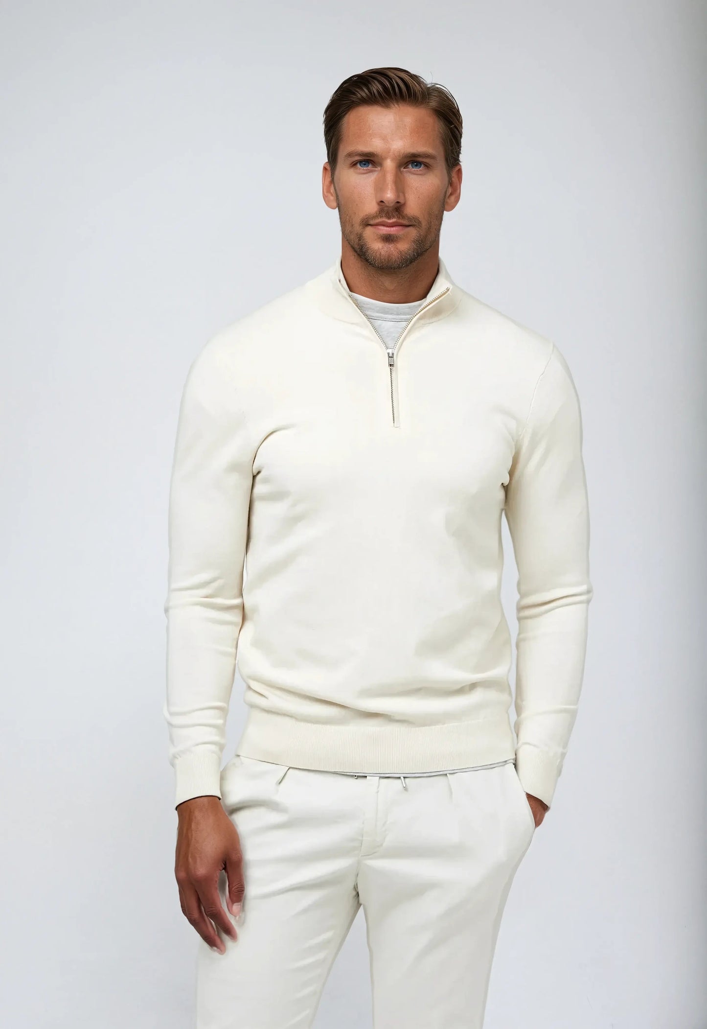 Men's Half-Zip Sweatshirt - Casual Fit Pullover Sweatshirt