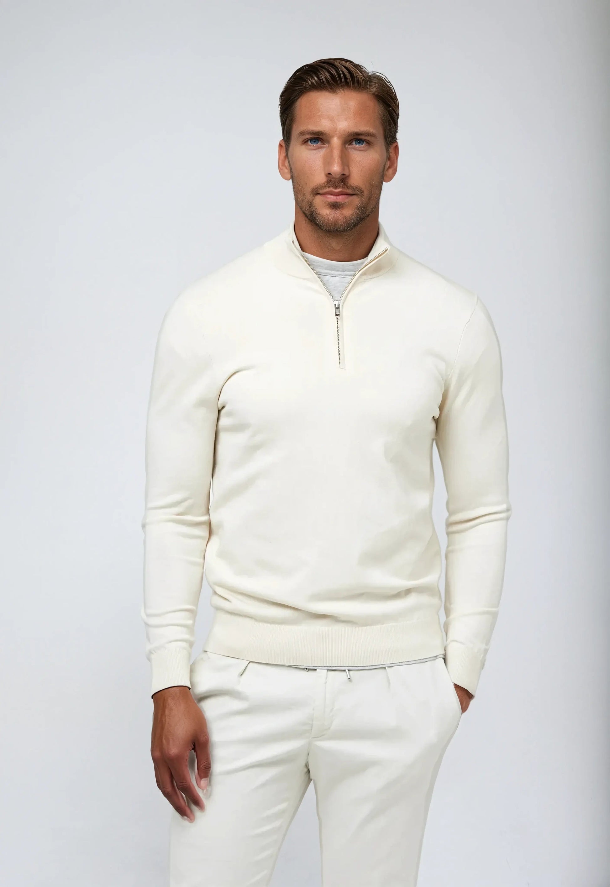 Men's Half-Zip Sweatshirt - Casual Fit Pullover Sweatshirt