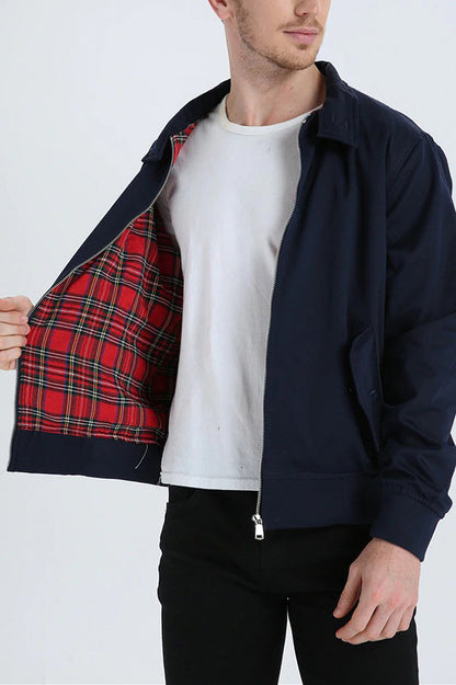 Men's Harrington Cardigan with Multi-Layer Lining