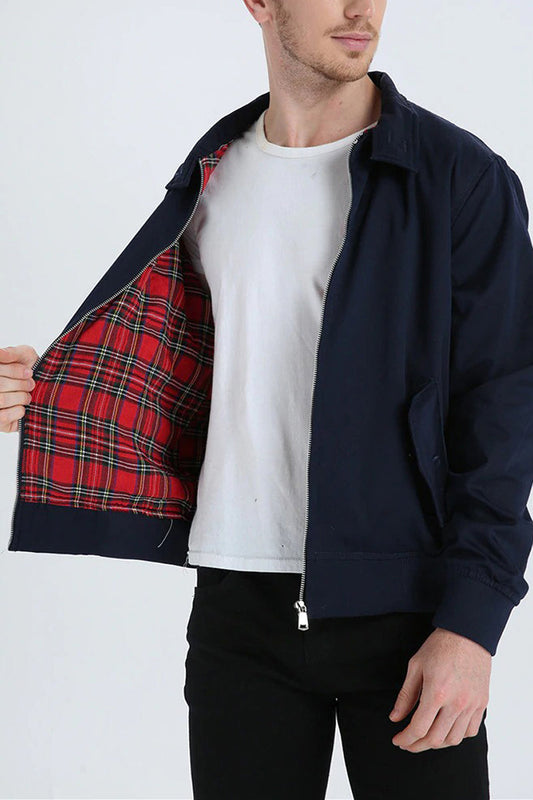 Men's Harrington Cardigan with Multi-Layer Lining