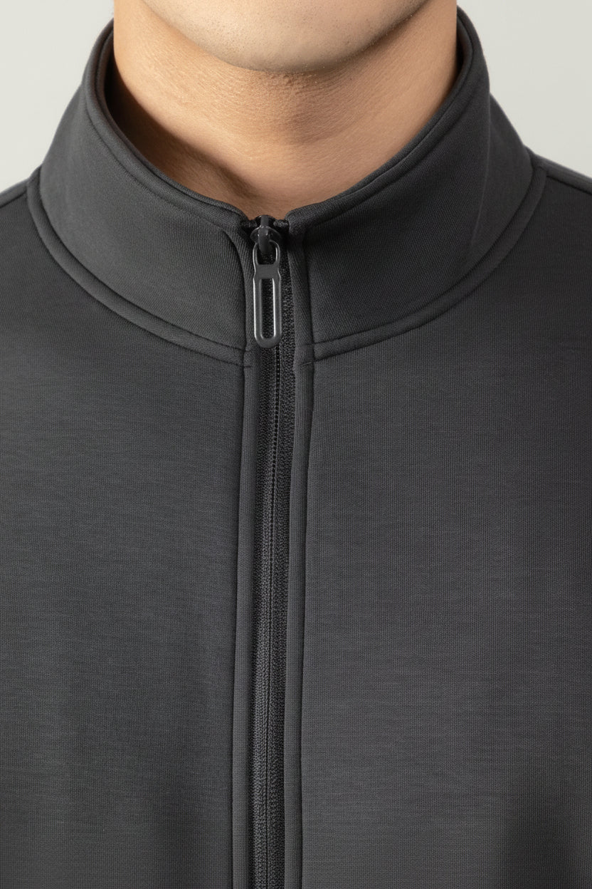 Men's Heavy Jacket with Zipper - Versatile Mid-Length Coats