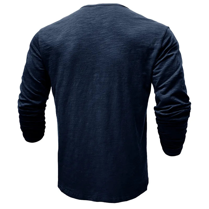 Men's Henley Shirt with Seven-Button Front