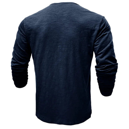 Men's Henley Shirt with Seven-Button Front