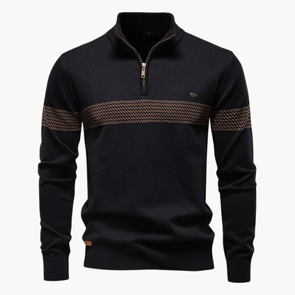 Men's Heritage Stripe Quarter-Zip Sweater