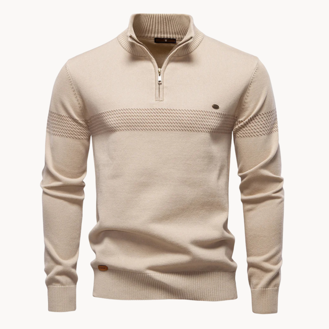 Men's Heritage Stripe Quarter-Zip Sweater