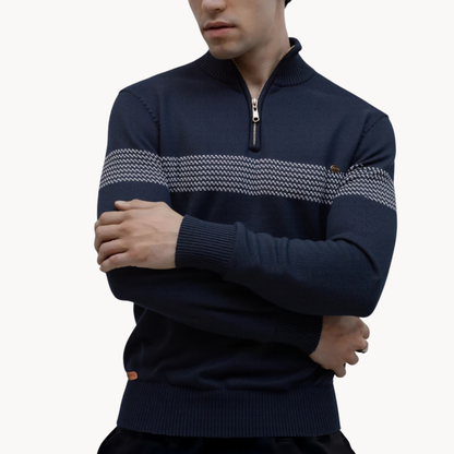Men's Heritage Stripe Quarter-Zip Sweater