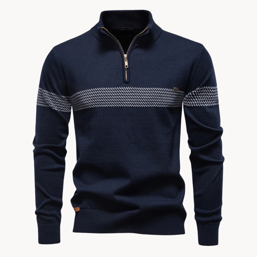 Men's Heritage Stripe Quarter-Zip Sweater