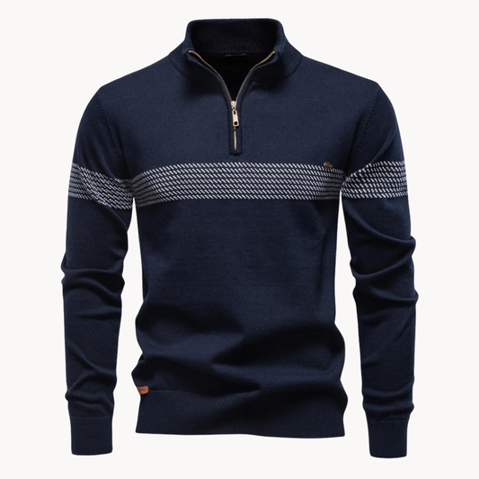 Men's Heritage Stripe Quarter-Zip Sweater