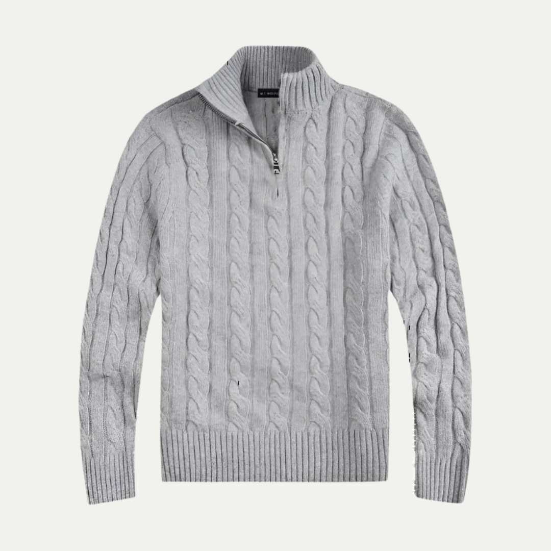 Men's High Neck Zip Sweater