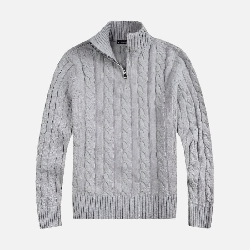 Men's High Neck Zip Sweater
