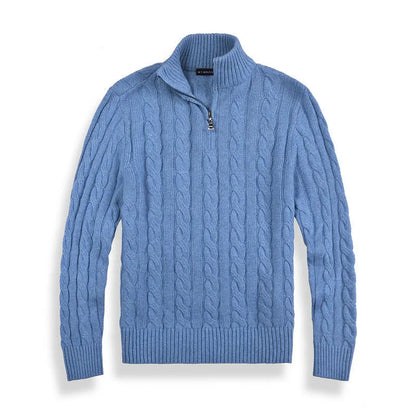 Men's High Neck Zip Sweater