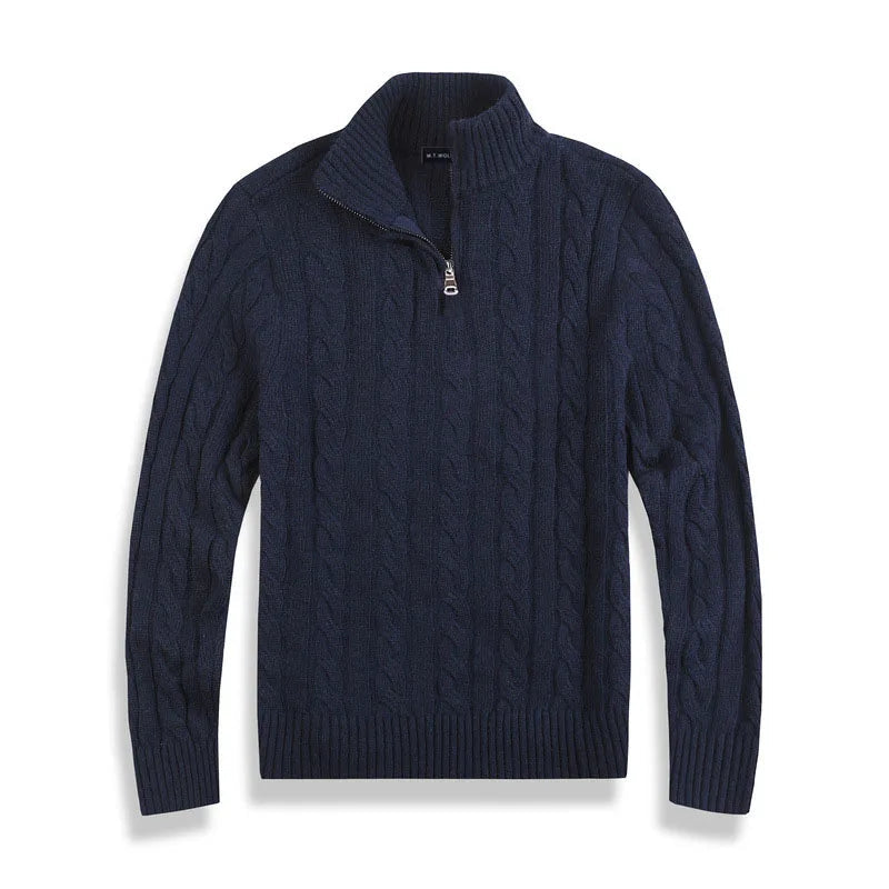 Men's High Neck Zip Sweater