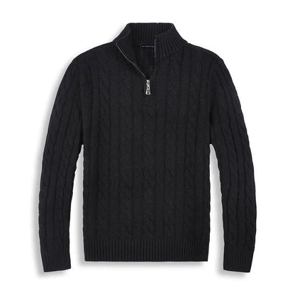 Men's High Neck Zip Sweater