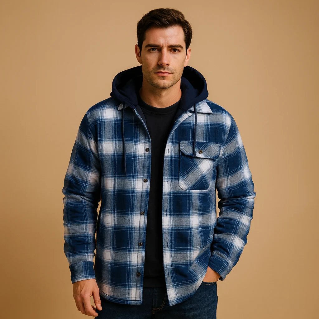 Men's Hooded Bomber Jacket Warm Winter Coat