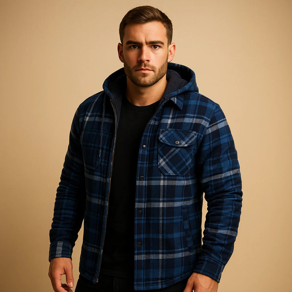 Men's Hooded Bomber Jacket Warm Winter Coat