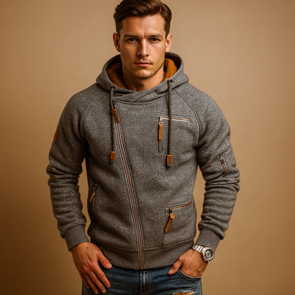 Men's Hooded Cardigan with Pockets for Casual and Semi-Formal Wear
