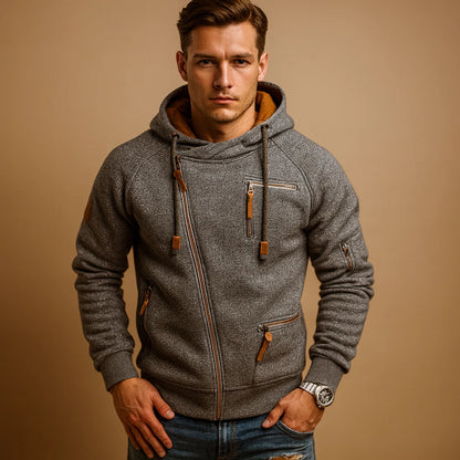 Men's Hooded Cardigan with Pockets for Casual and Semi-Formal Wear