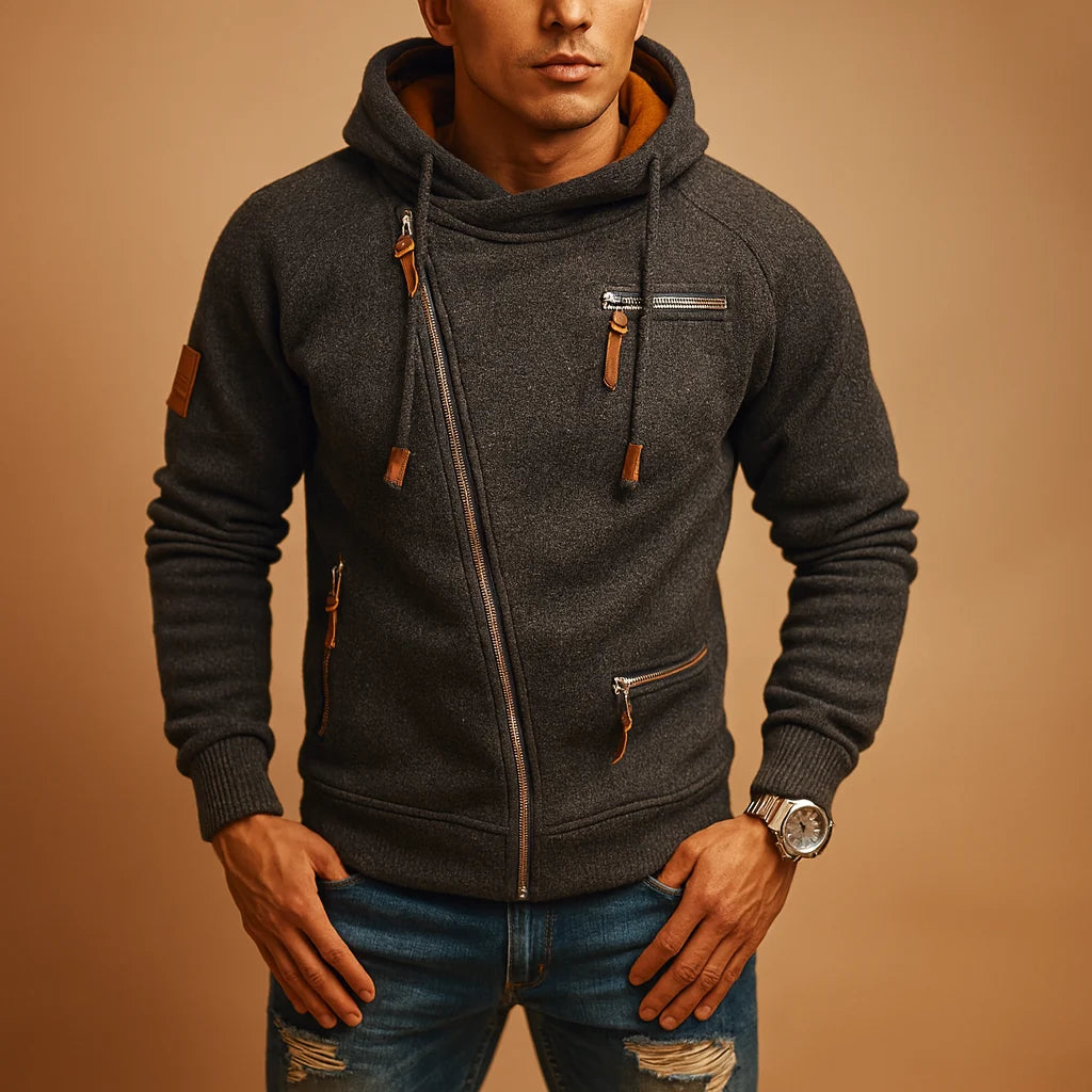 Men's Hooded Cardigan with Pockets for Casual and Semi-Formal Wear