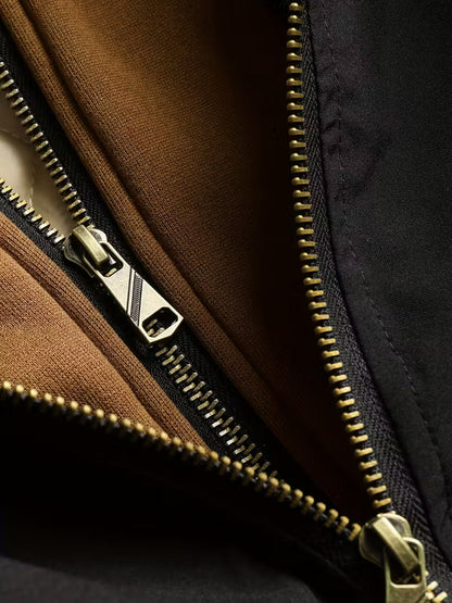 Men's Hooded Checked Winter Jacket with Quilted Lining
