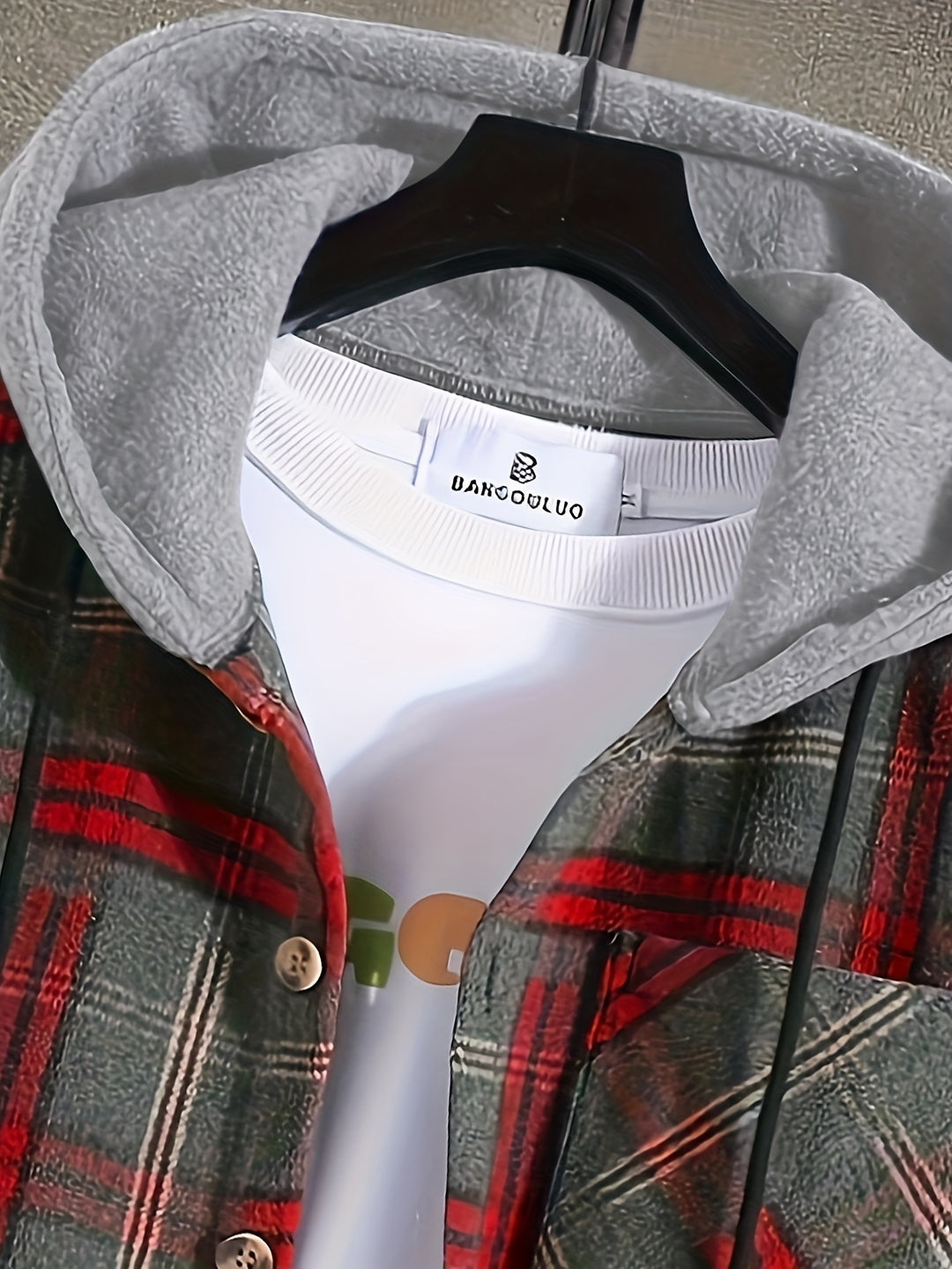 Men's Hooded Jacket with Diamond Pattern