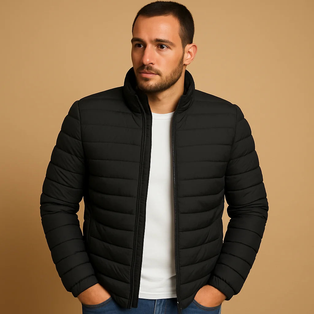 Men's Hooded Puffer Jacket - Insulated Winter Coat