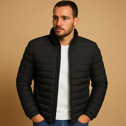 Men's Hooded Puffer Jacket - Insulated Winter Coat