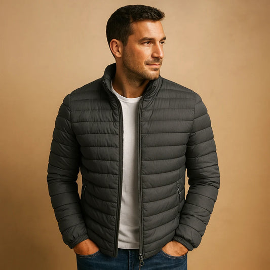 Men's Hooded Puffer Jacket - Insulated Winter Coat