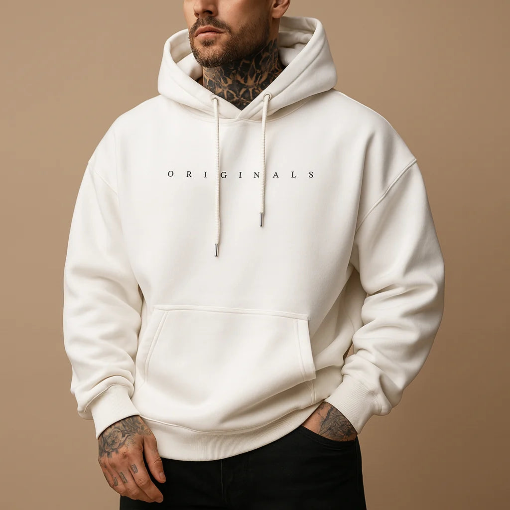 Men's Hooded Pullover Sweatshirt for Casual Comfort